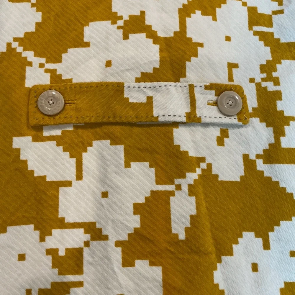 Elevenses Mustard Yellow Floral Pea Coat Size 2 - Picture 6 of 9